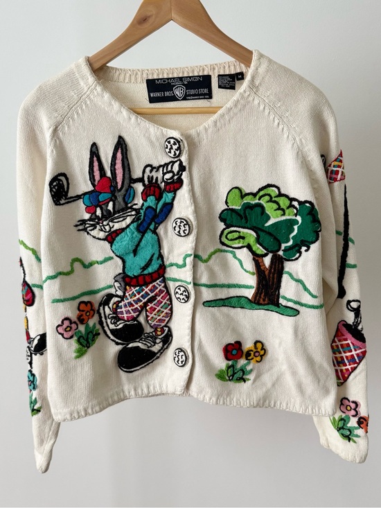 Michael Simon Sweaters - Vintage Michael Simon Warner Bros Bugs Bunny Cardigan